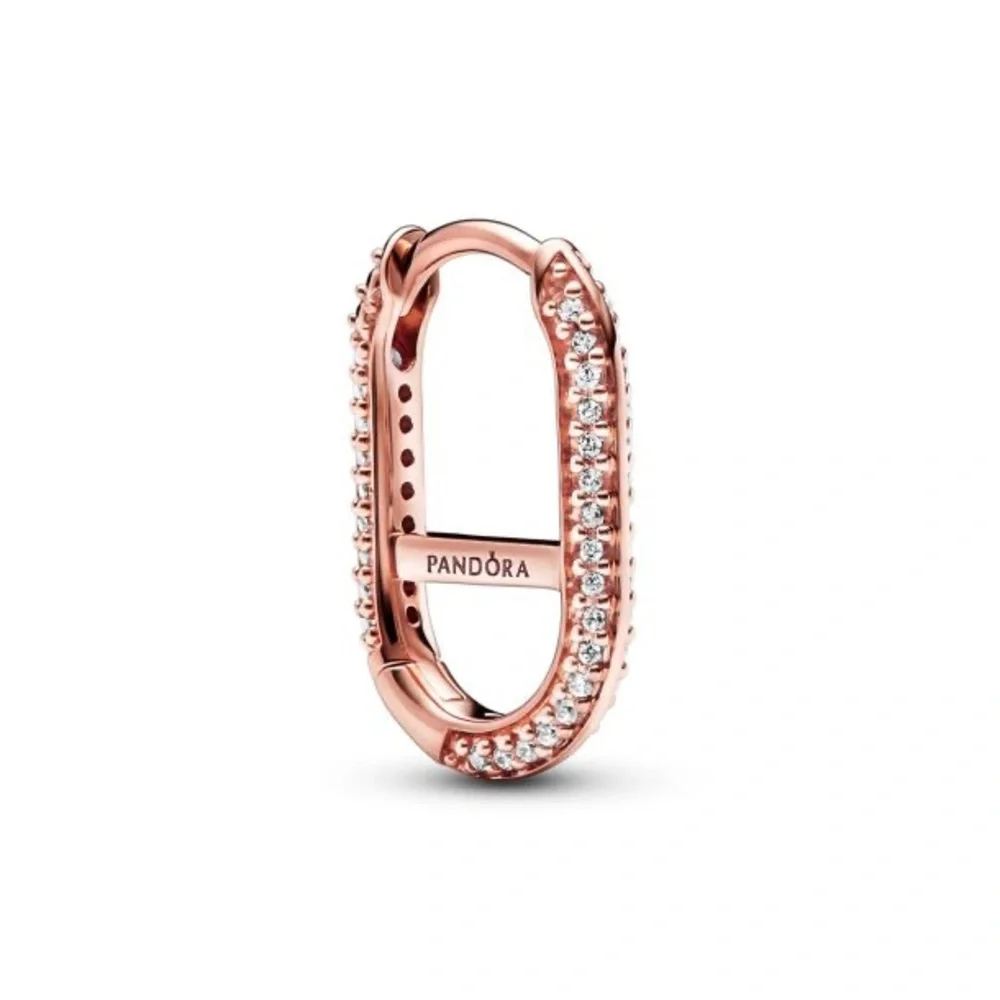 Pandora ME Pavé Link Rose Gold Earrings (Pair) - Picture 1 of 6
